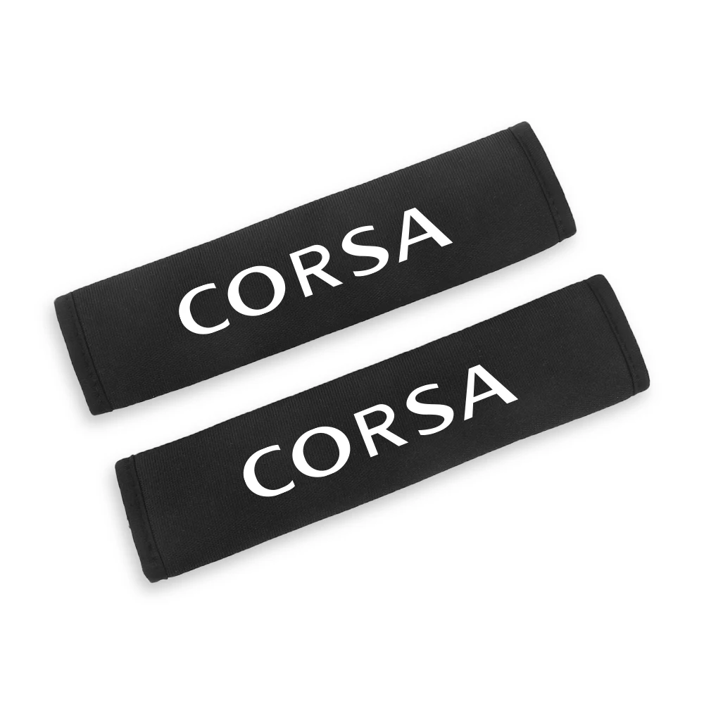 2PCS Car Seat Belt Cover Accessories For Opel Corsa C D E F A B Gsi 1.6T OPC Line 1.4T Turbo Corsavan 2004 2007 2008 2011 2015