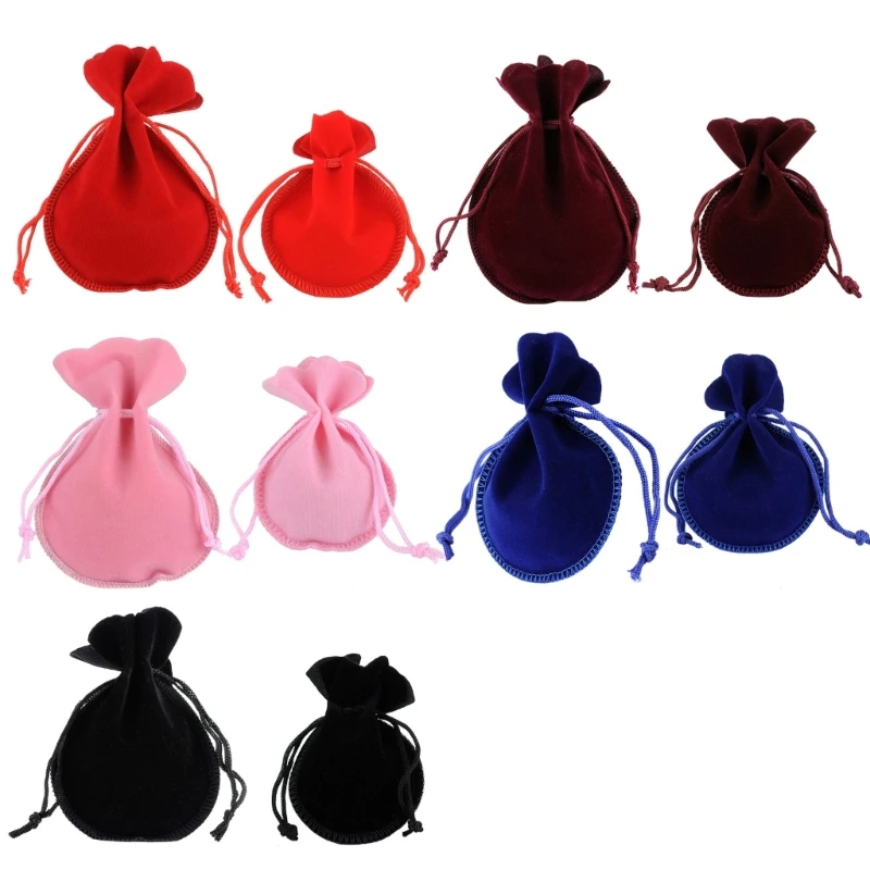 10Pcs Mini Jewelry Dices Card Bag Gift Bag Drawstring Divinations Tarot Bag Flannelette Game Cards Stored Bag