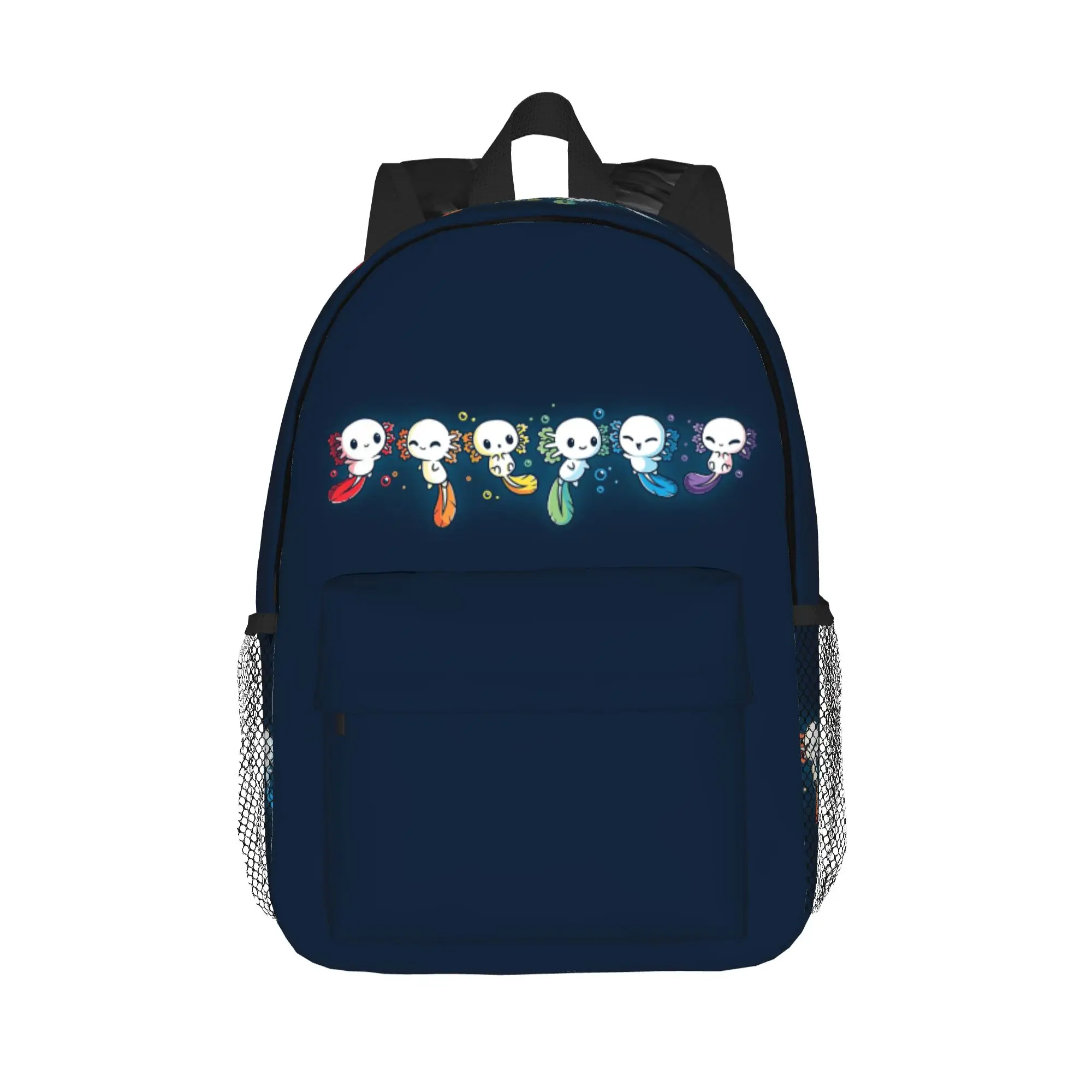 Colorful Axolotl Stacked Together Backpack Hot Sale Daypack Boys Girls BookBag Shoulder Bags for Men Women School Bag