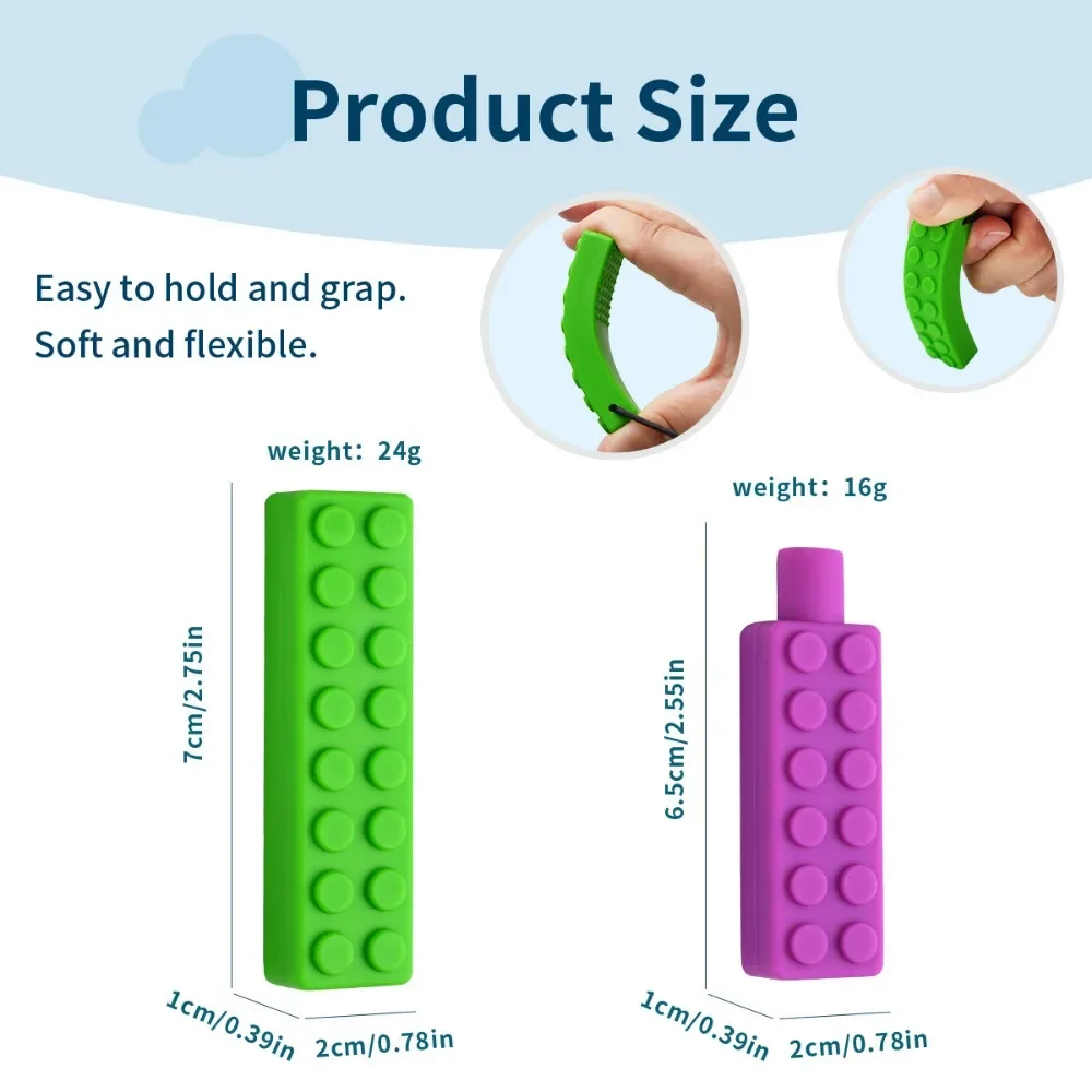 Bayi Silikon Teether Anak-anak Mengunyah Kalung Sensorik Kenyal Liontin Oral Motor Mainan Terapi Alat untuk Autisme ADHD Anak-anak Barang