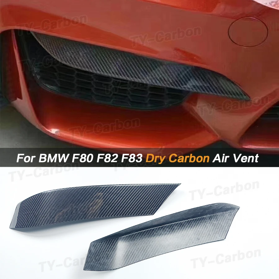 

Dry Carbon Fiber Front Bumper Side Spoiler Splitter Lip For BMW F80 M3 F82 F83 M4 2015-2020 Fog Light Lamp Cover Air Vent Trim