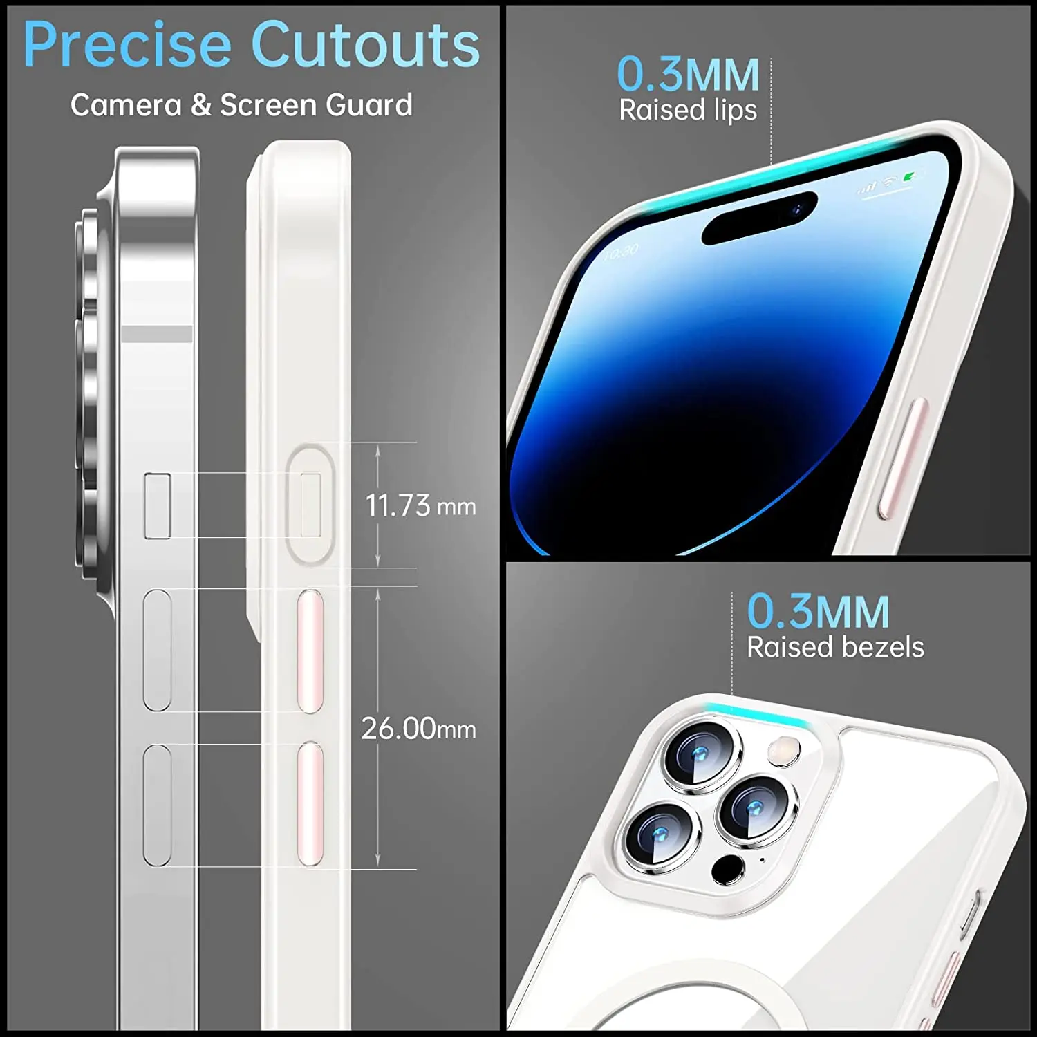 White Magnet Magnetic Clear Case For Magsafe iPhone 16 15 14 Plus 13 Pro Max 12 11 SE 2022 X 14Pro 15Pro Transparent Phone Cover