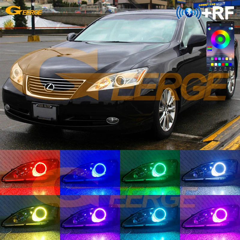 For Lexus ES 350 ES350 2007 2008 2009 Day Light Bluetooth APP Multi-Color Ultra Bright RGB Led Angel Eyes Kit Halo Rings
