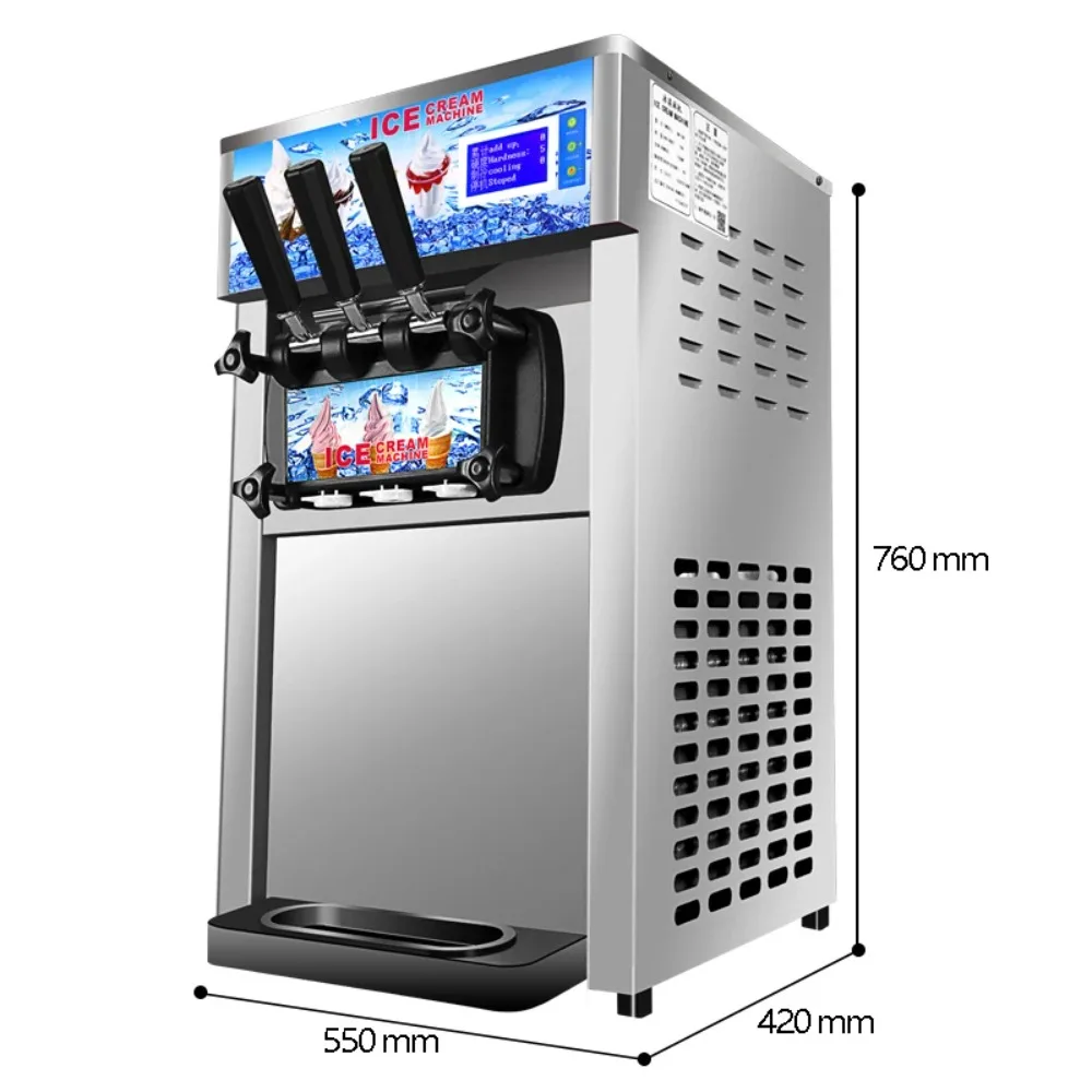 Ice Cream Automatic 3 Flavors Soft Serve Ice Cream Making Commercial Ice Cream Machines For Business Icecream Truck