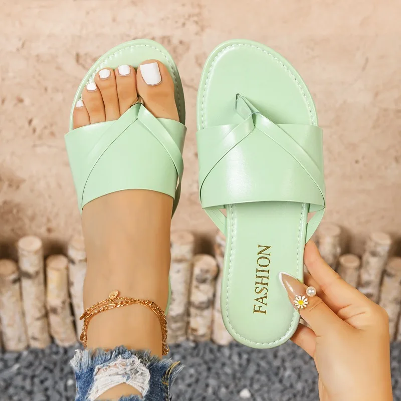 2026 Summer New Hot Sale Retro Style Women's Slippers Fashion Solid Round Toe Comfort Non Slip Women Shoes Босоножки Женские