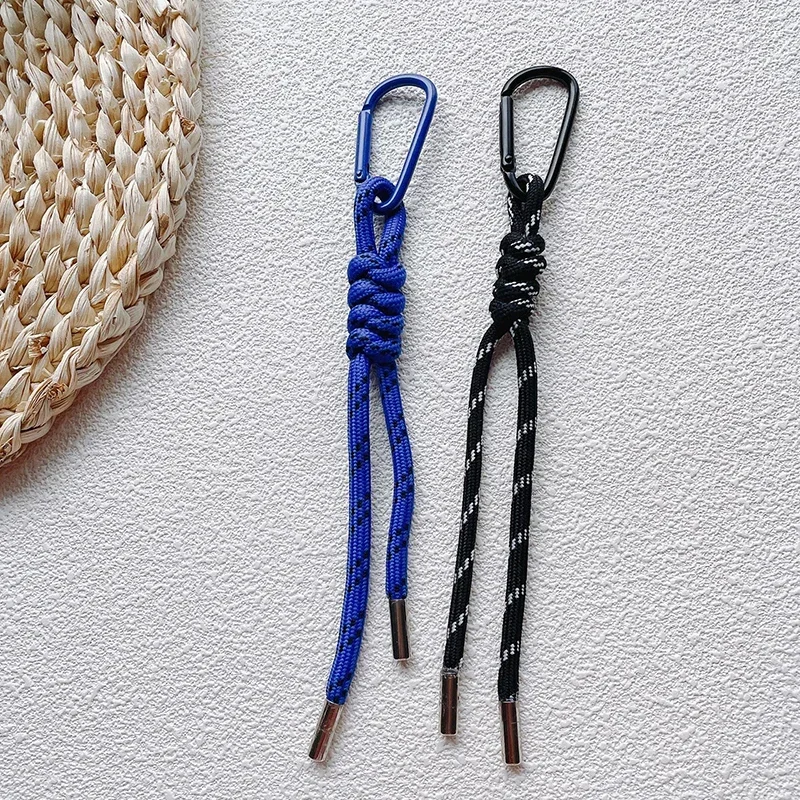 Nylon Handmade Rope Keychain Fashion Simple Phone Bag Charm DIY Colorful Women's Bag Pendant Gifts image 4