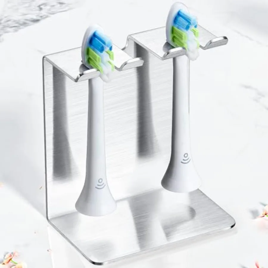 

Toothbrush Head Holder for Shower Bathroom Electric Toothbrush Holders Wall Mounted or Tabletop SUS304 Stainless Steel Metal To