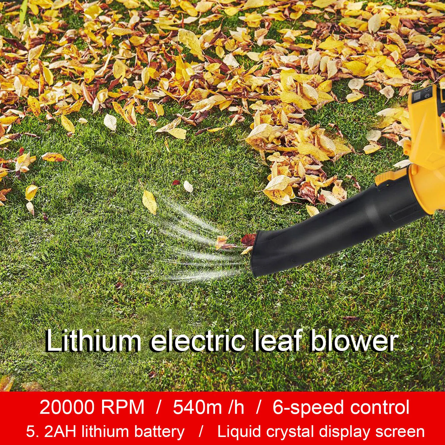 Handheld Cordless Blower, Battery Powered Blower, Brushless Motor, 6 Speed Modes, Used for Garden Care, Leaf and Snow Blowing