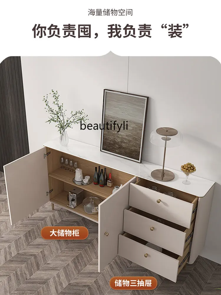 TV Bench for Bedroom Storage Locker Solid Wood Stone Plate Light Luxury and Simplicity Modern Small Apartment TV Stand