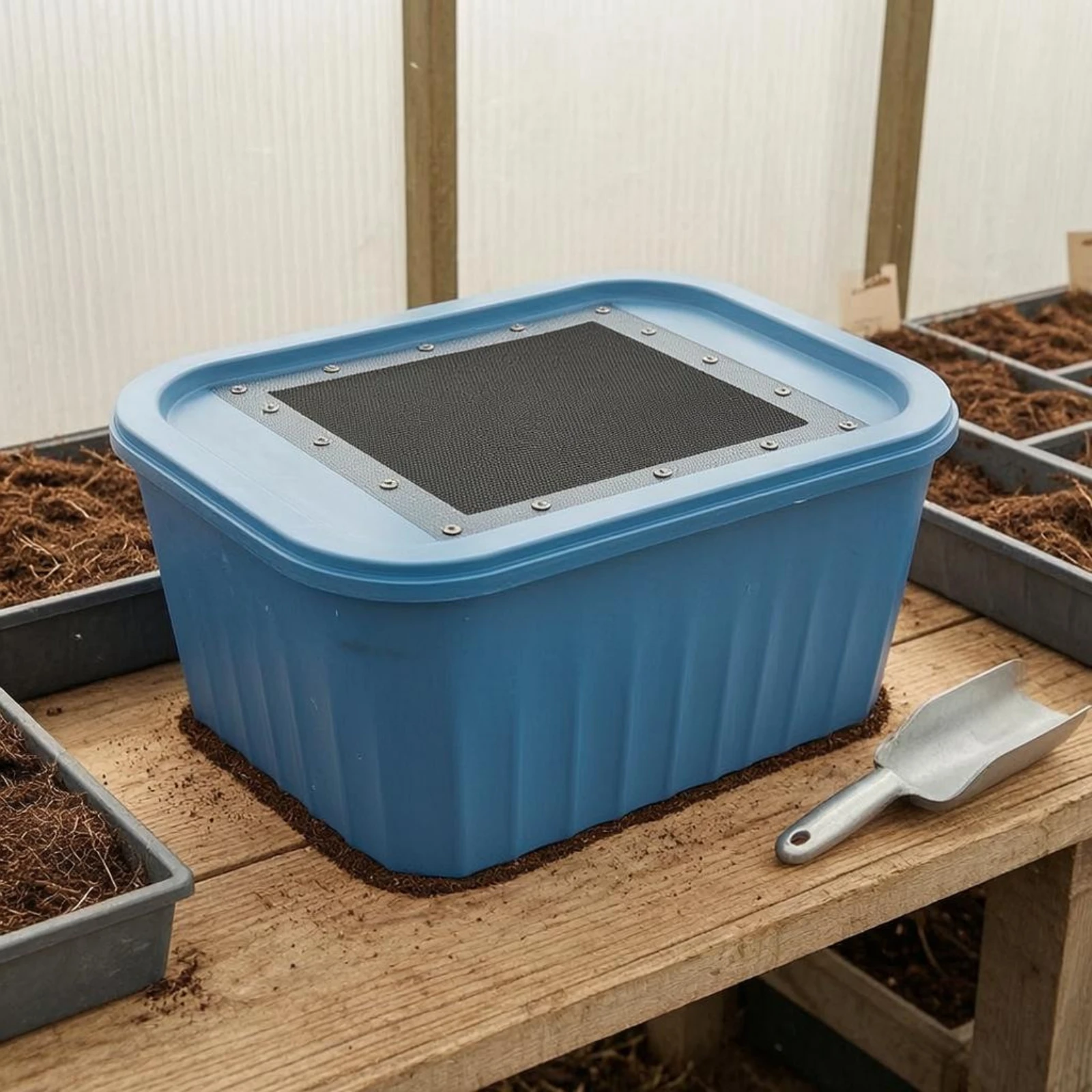 Worm Breeding Box Ventilated Worm Farm Box Pet Habitat Rectangular Metal Fasteners