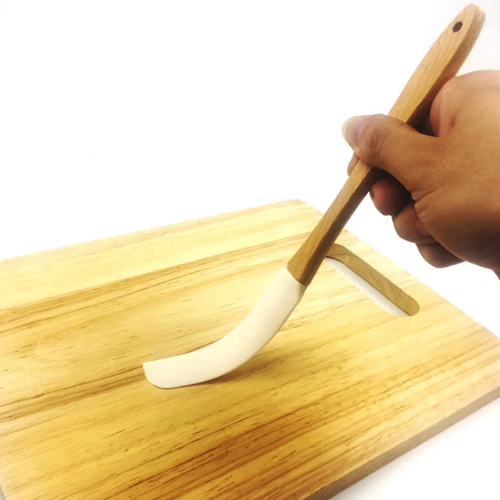 

1Pcs Silicone Scraper Detachable Wooden Handle Cake Cream Butter Spatula Jam Spreader Decorating Tool Nonstick Edge
