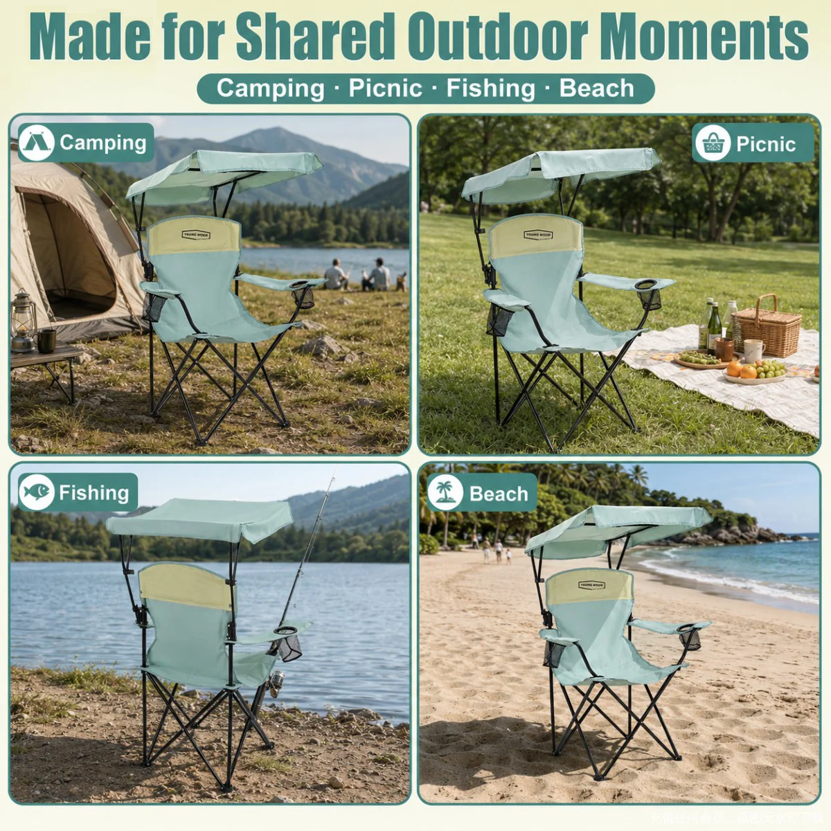 Silla de Camping con Toldo, Si - Outdoor Sport Chairs reseña y precio