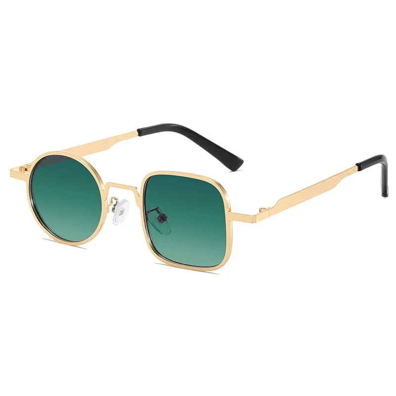 Vintage Metallrahmen Quadratische Sonnenbrille für Damen und Herren Runde Sonnenbrillen Ovale Brillen für Männer und Frauen