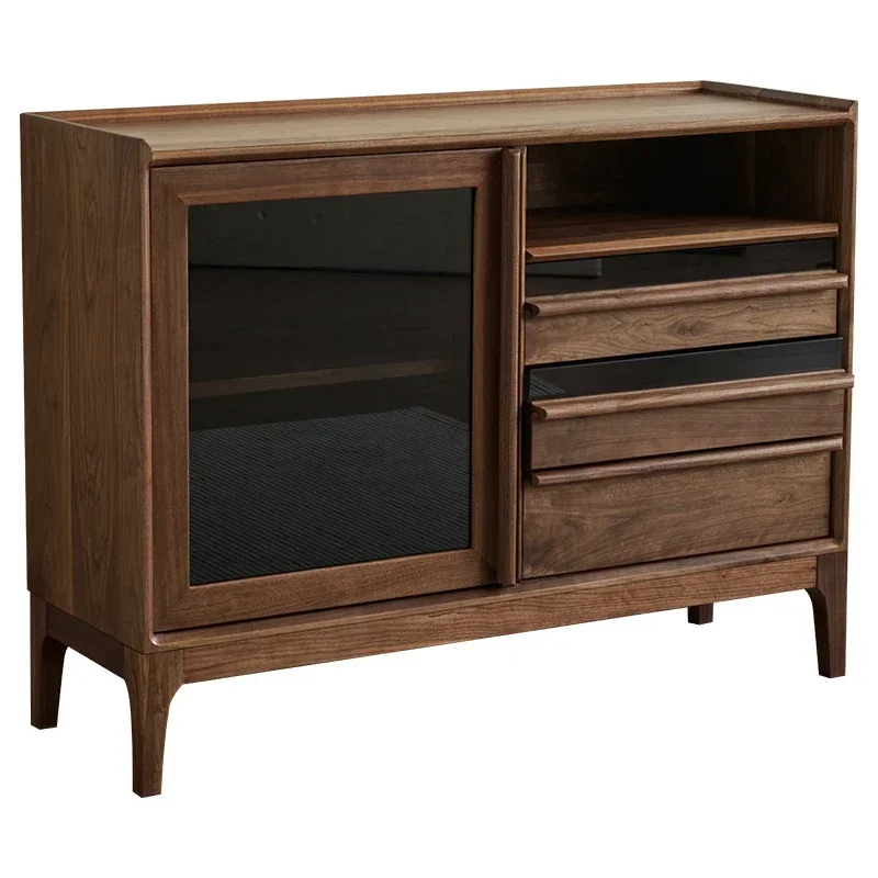 North American Black Walnut Solid Wood Side Cabinet Restaurant Multifunctional Locker Household