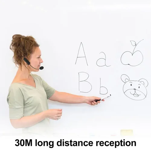 Imagen 2 del producto Conjunto de micrófono Lavalier inalámbrico montado en la cabeza, transmisor con receptor para amplificador, altavoz de voz, guía turística de enseñanza, 2,4G