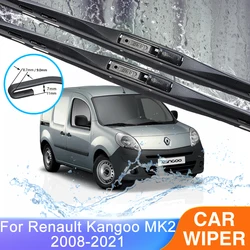 For Renault Kangoo FC FW MK2 2008~2021 Front Rear Frameless Wiper Blades Back of Window Windshield Windscreen Auto U J Hook Arm