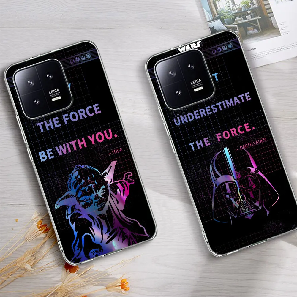 

Yoda Darth Vader Obi-Wan Kenobi Phone Case for Xiaomi Mi 11T 13 11 10T 8 9 CC9 A3 CC9E 11i 12 8 9T Pro 10 Lite Transparent Cover