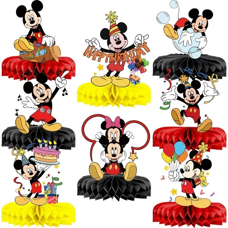 

New 8-Piece Mickey Mouse Themed Birthday Party Decoration Children's Party Supplies Cupcake Decorations Background Centerpiece