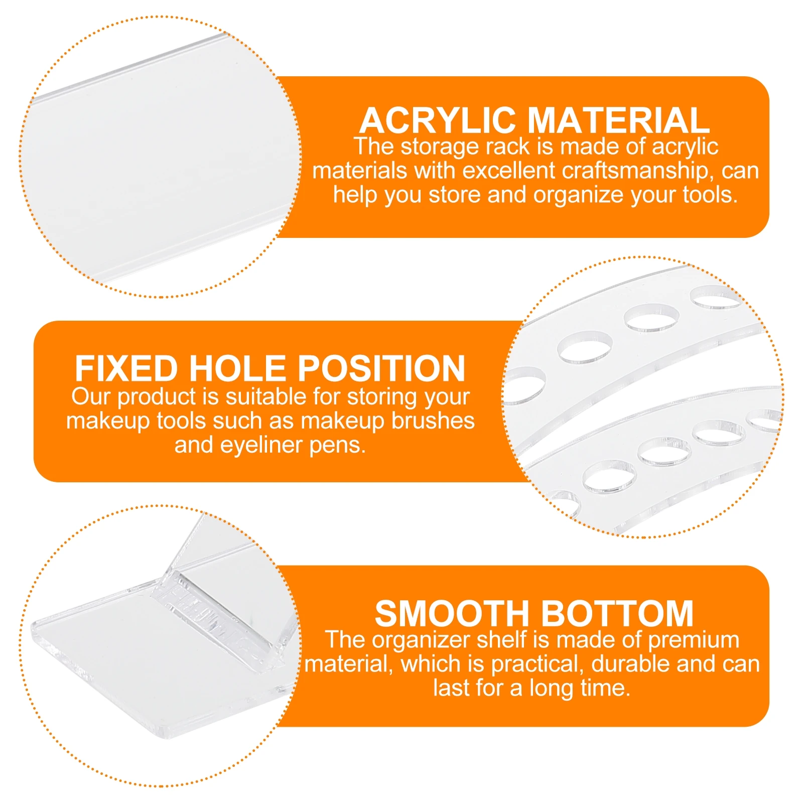 

1pc Arc Cosmetics Brush Storage Rack Clear Makeup Organizer Holder For Brushes Eyeliner Pens Transparent Shelf