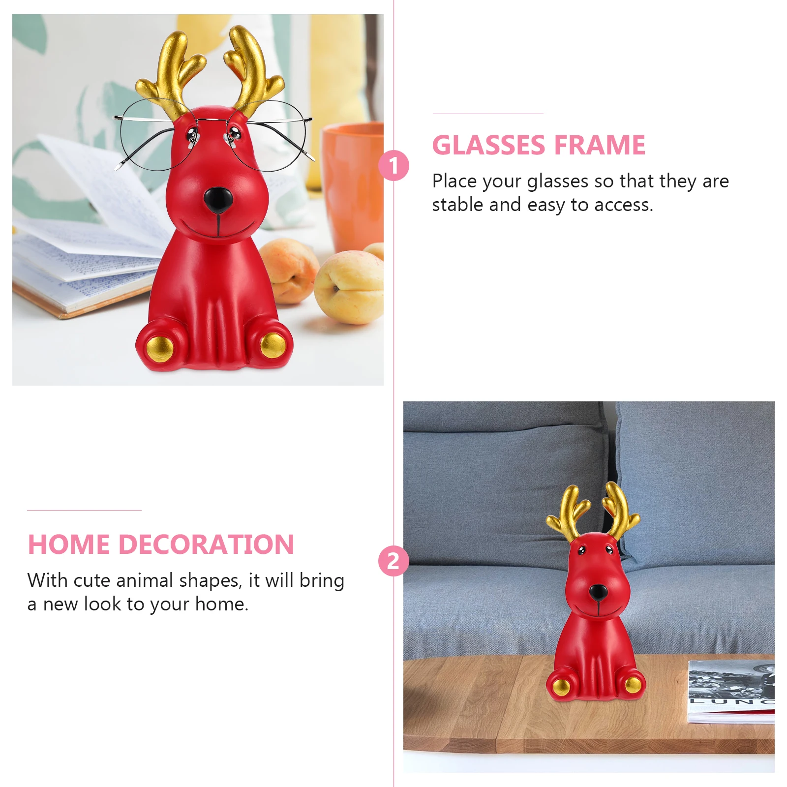 

Glasses Bracket Ornaments The Animal Tabletop Eyeglass Place Display Stand Frame Desktop Decor Natural Resin Holder