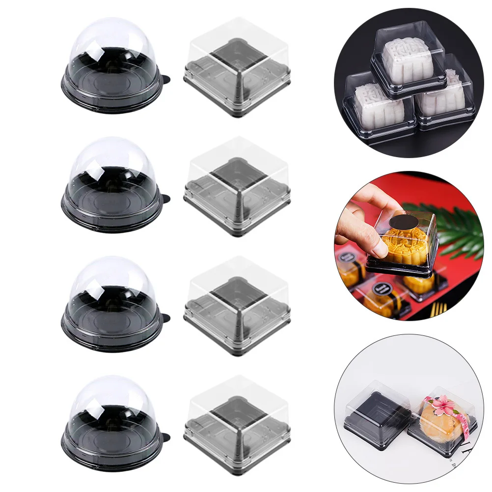

100 pcs Bakery Boxes Waterproof Cupcake Containers For Small Cakes Moon Cakes Pastries Desserts Portable Packaging Box
