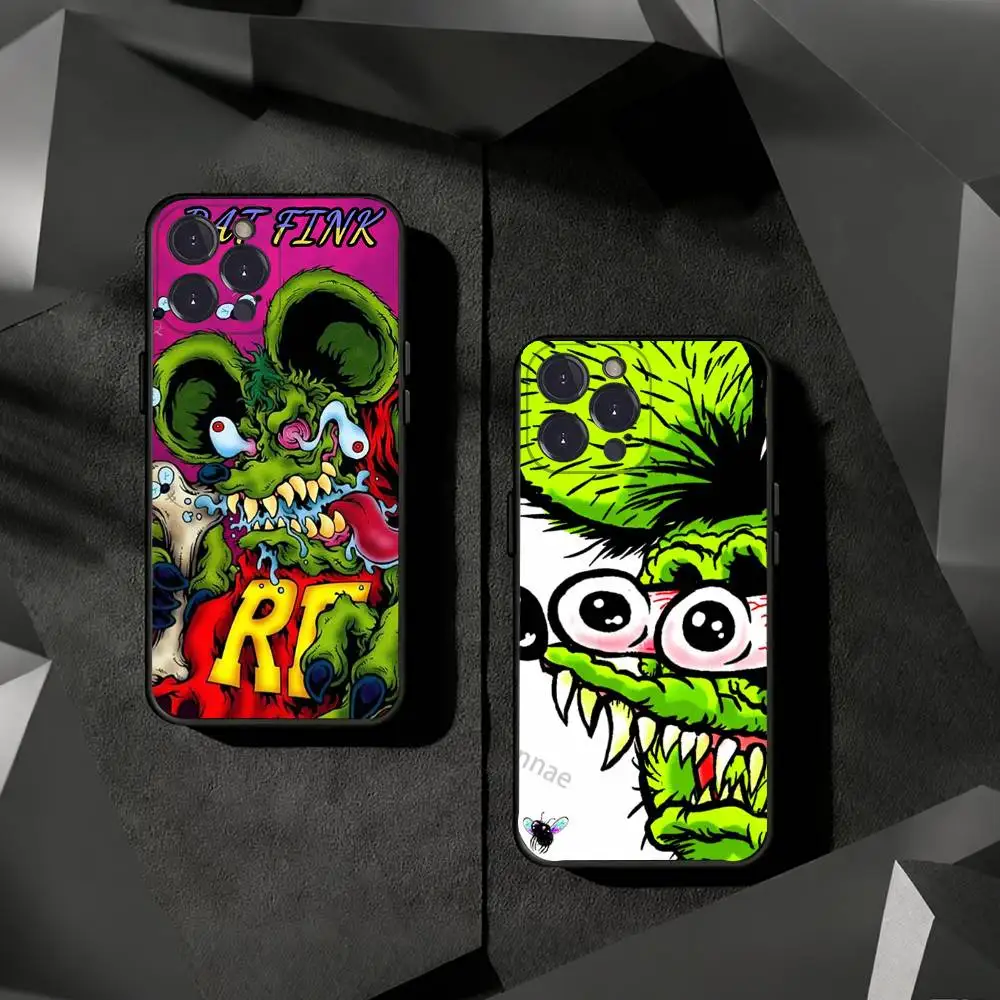 

Rat F-Fink Phone Cases For iPhone 17 16 15 14 13 12 11 Pro Max Plus Luxury Camera Protection Plastic
