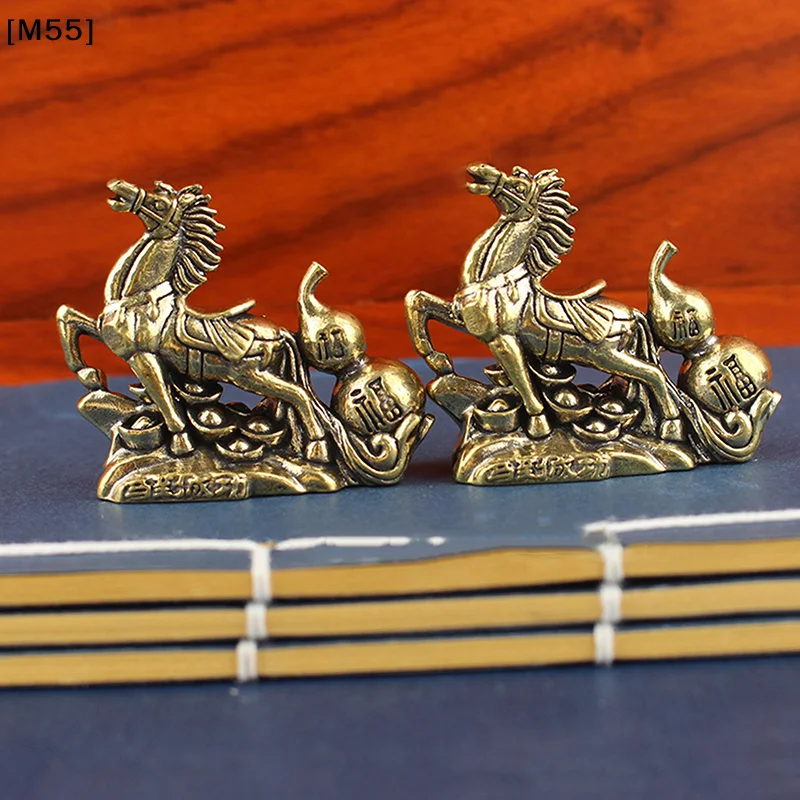 Bronze Calabash Horse Desktop Ornament Decoration Creative Metal Craft Home Decorations Zodiac Horse Statue Stereoscopic[M55]