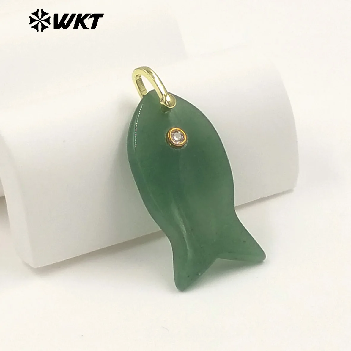 

WT-P2088 Очаровательные пухлые фигурки рыбок из хризопраза, серия с циркониевым напылением, хит продаж, аксессуары для рукоделия