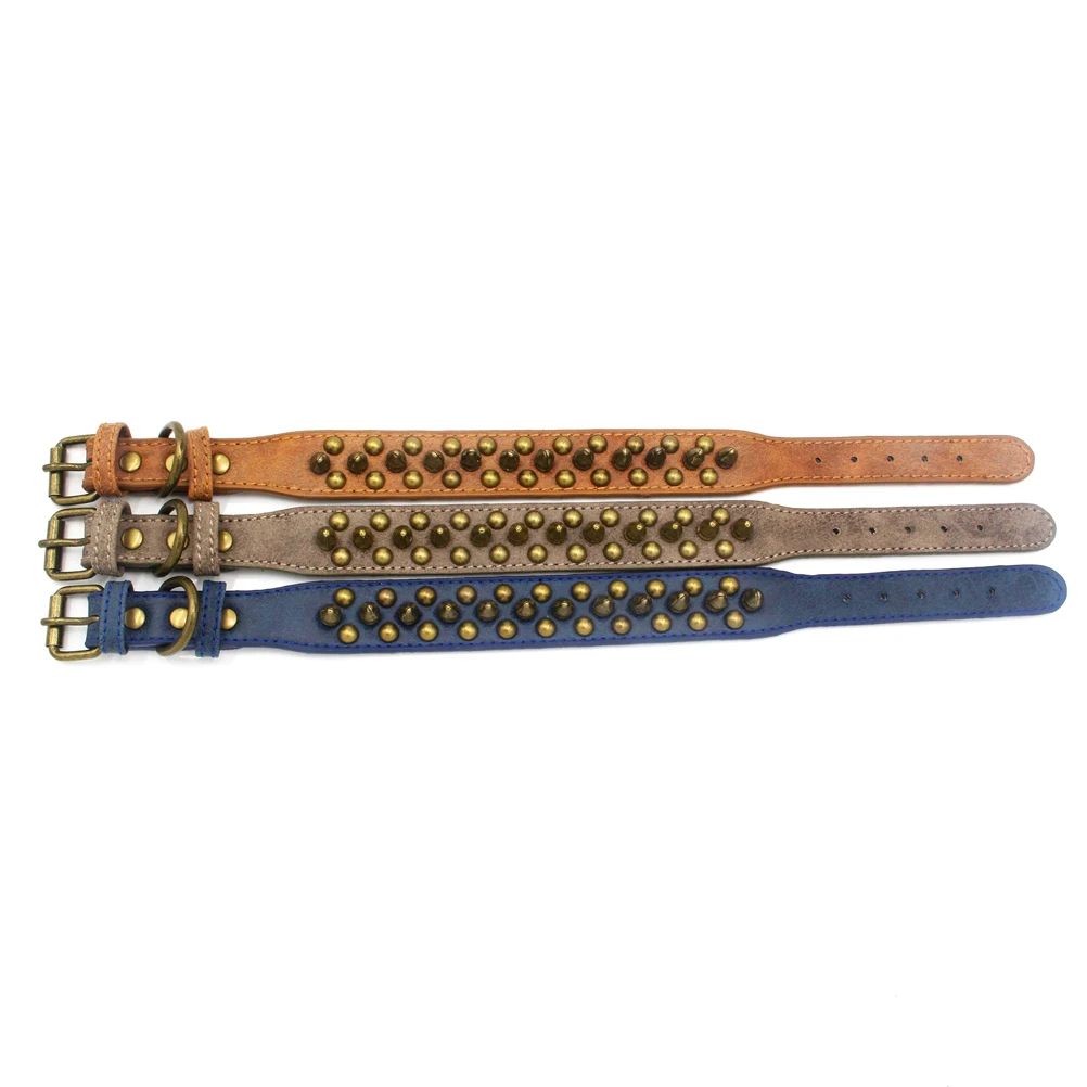 

Anti Bite Collar Adjustable Pet Supplies Dark Blue Dog Rivet Fashionable XS Size