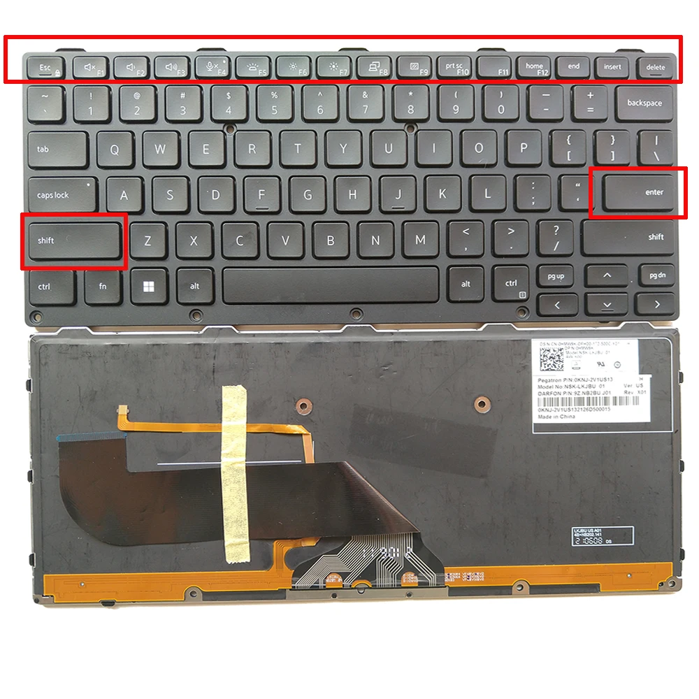 

Клавиатура США с RGB-подсветкой для ноутбука Dell Latitude 7330, Rugged Extreme 13,3 дюйма