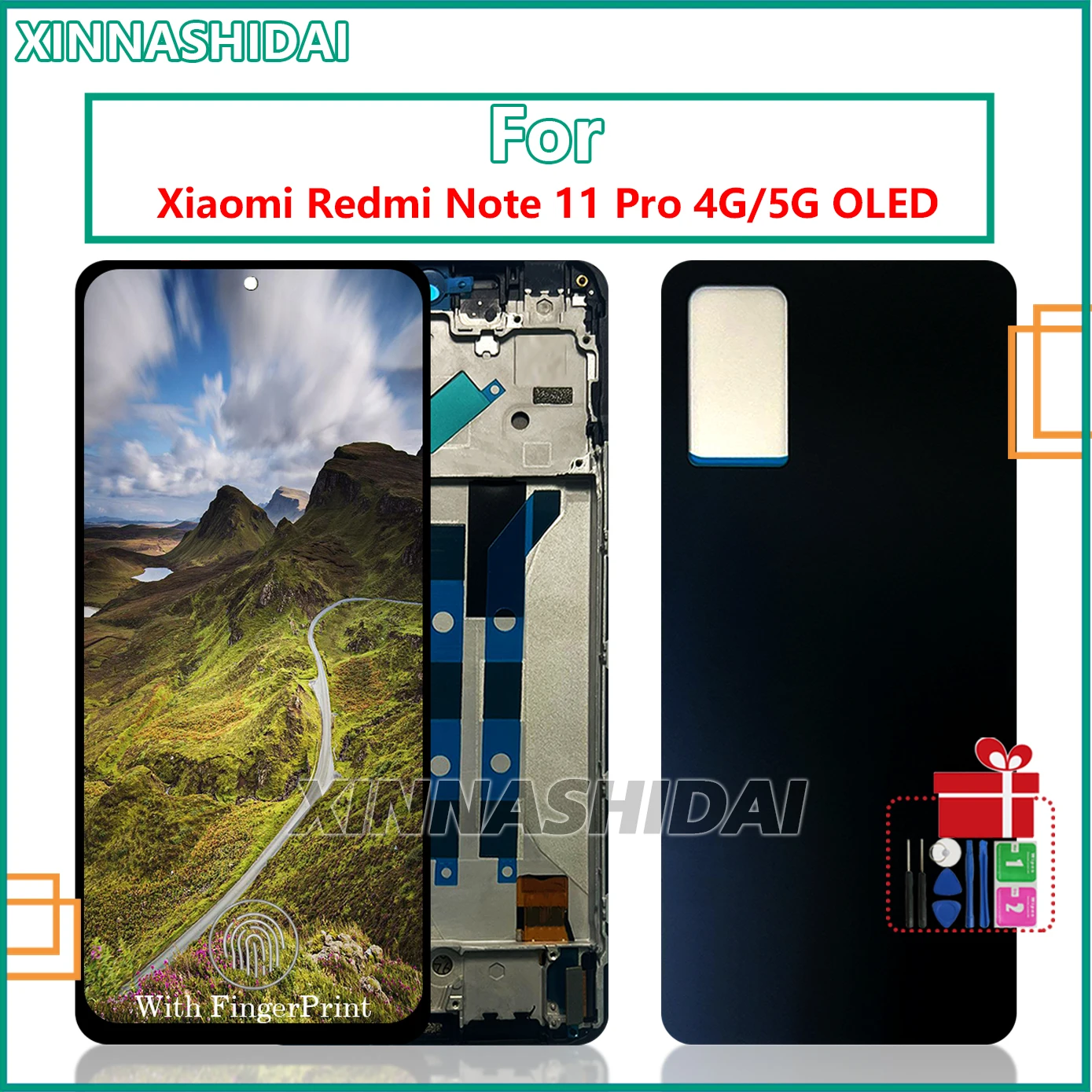 6,67 "OLED Qualität LCD Für Xiaomi Redmi Hinweis 11 Pro 4G 5G LCD Display Touch Screen Rahmen batte