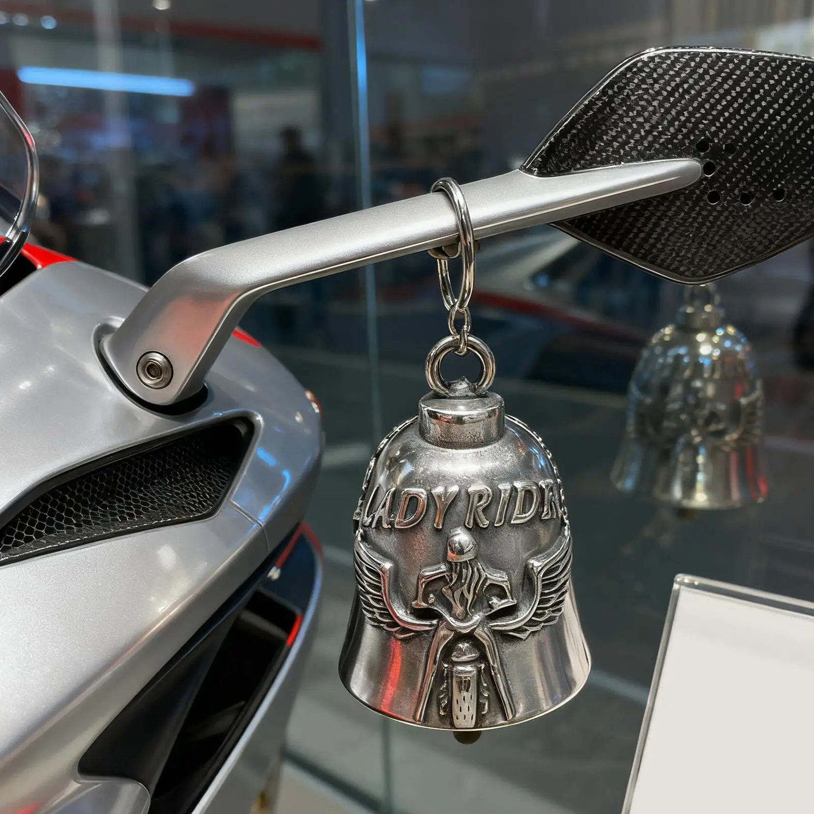 Bell For Motorcycle Stainless Steel 3D Embossed Motorcycle Bell Decoration For Cycling For Long-Distance Touring Cruising