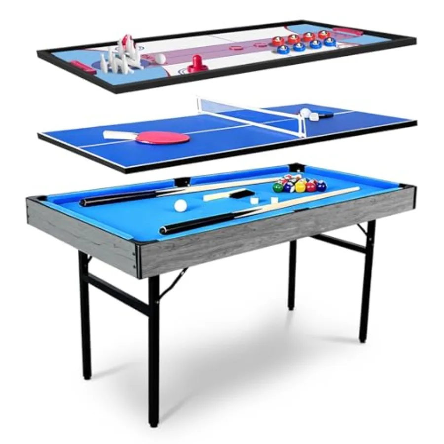 

5in1 Multi-fuction Games TableFolding Multi Game Combination Table Set with Ping Pong Pool Billiards Air Hockey Bowling and Shu