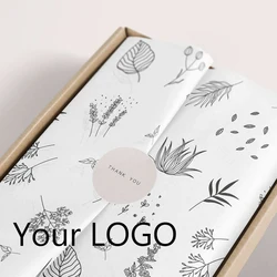 Papel de regalo con logotipo impreso personalizado, papel de seda para ropa, blanco y negro