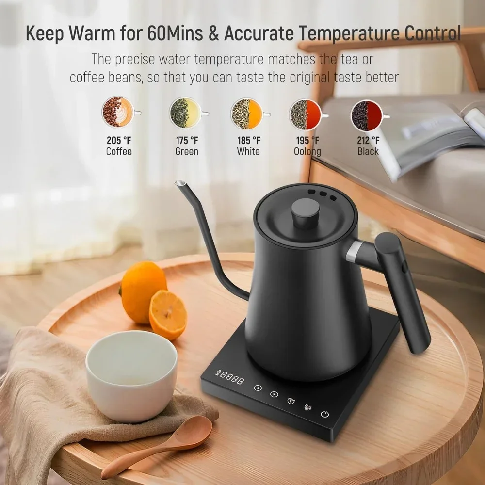 

jz Electric Kettle, Hot Water Boiler with Steel Stainless Inner, Temperature Control