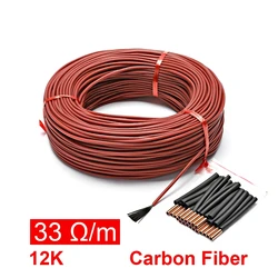 50Meter 12k Boden warmes Heiz kabel 33Ohm/m Kohlefaser-Heiz drähte Heizdraht spule