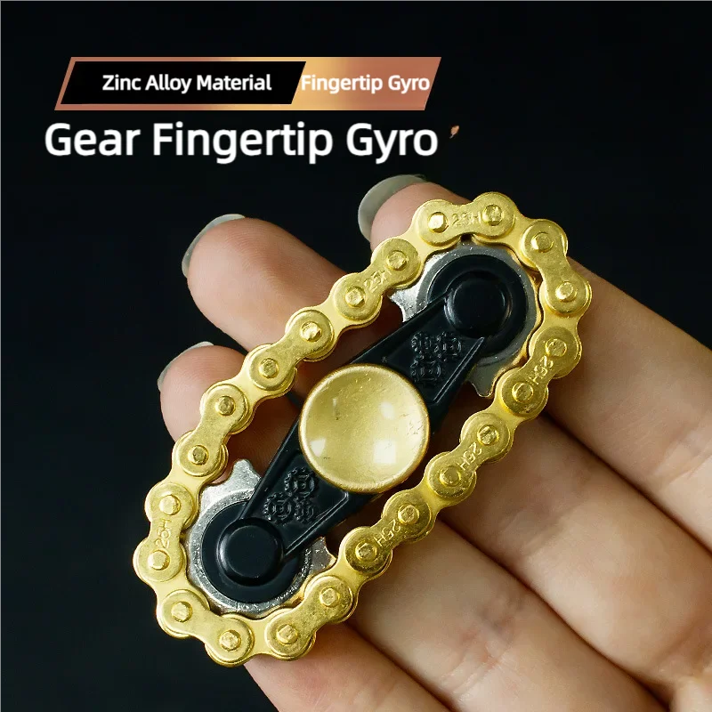 

EDC Metal Gear Chain Fidget Spinner Zinc Alloy Fingertip Gyro Stress Relief Hand Spinners Toy Rotating Antistress Fidgeting Toys