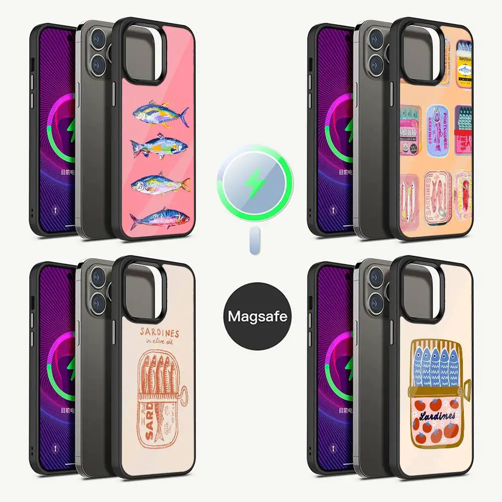 

Colorful Sardines Phone Case For iPhone 16,15,14,13,12,11,Pro,Max,Plus,Mini,Magsafe,Magnetic Wireless Charging Case