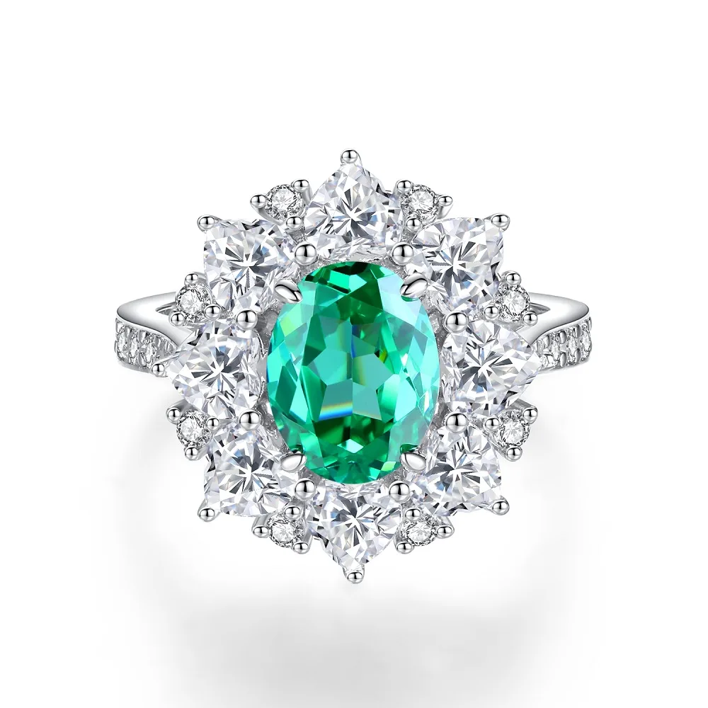 Luxury 9999 24K Real Gold Wood Color Ring for Women Emerald Cotton Emerald Pagoda Square Package Zircon High Carbon Diamond Ring