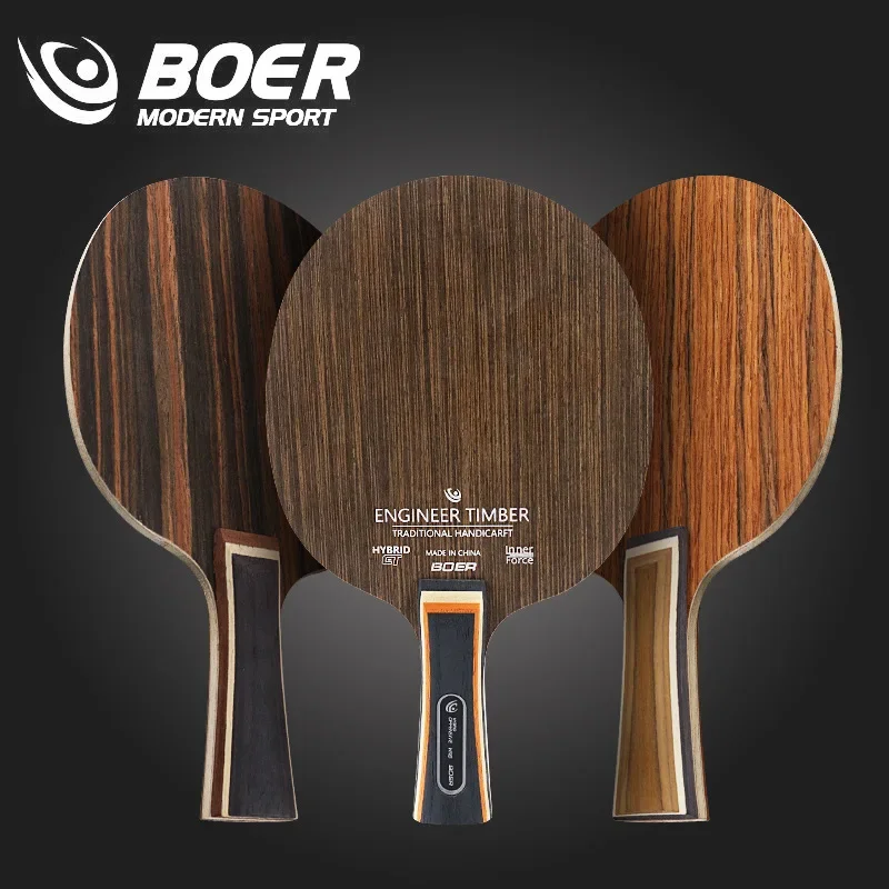 BOER Engineer Table Tennis Board Blade Base 5 Ply Pong Blade Paddle Bottom Plate Table Tennis Racket Pong Bat Equipment