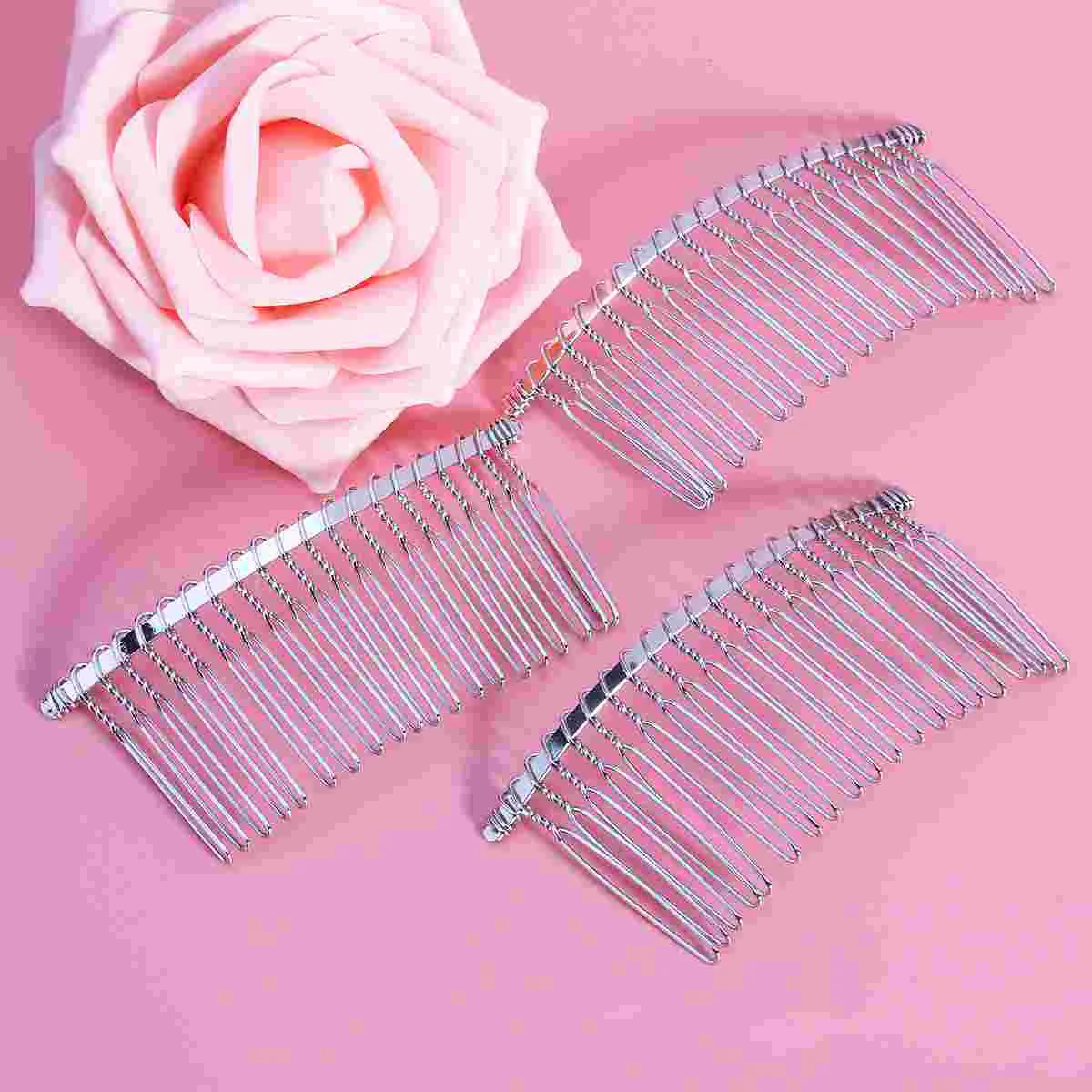 

TINKSKY 3pcs 78cm 20 Teeth Fancy DIY Metal Wire Hair Clip Combs Bridal Wedding Veil Combs (Silver)
