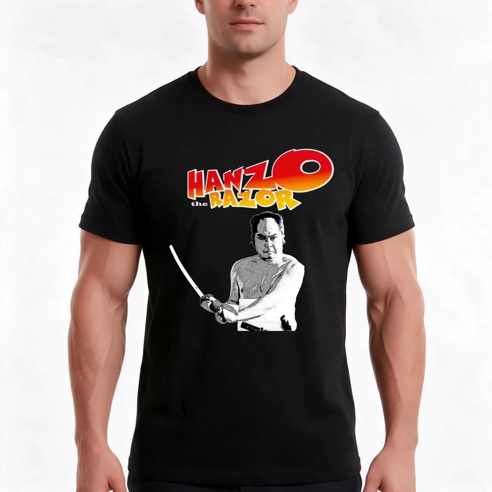 Hanzo the Razor T-Shirt, Summer Casual Cotton Tee, Oversized Streetwear Tops, Vintage Graphic Print, Loose Fit Short Sleeve