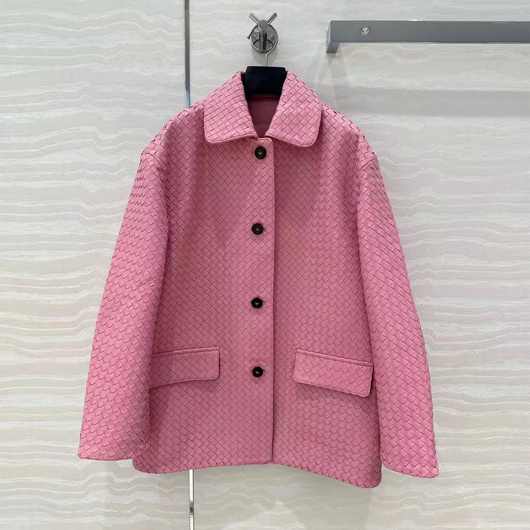 

Винтажное вязаное крючком клетчатое пальто из 100% овчины, женское пальто с лацканами и длинными рукавами, однобортные карманы, уличная длинная куртка