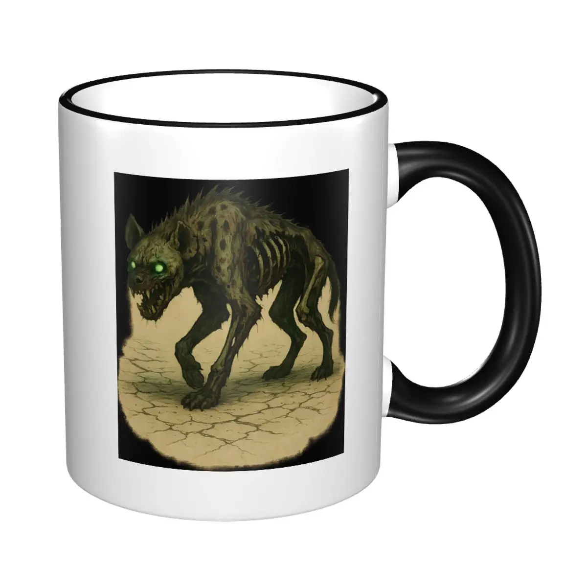 Zombie Hyena In The Desert Mug Funny Ceramic Coffee Cups Tea Mugs Milk Cup Drinkware Gift for Friends