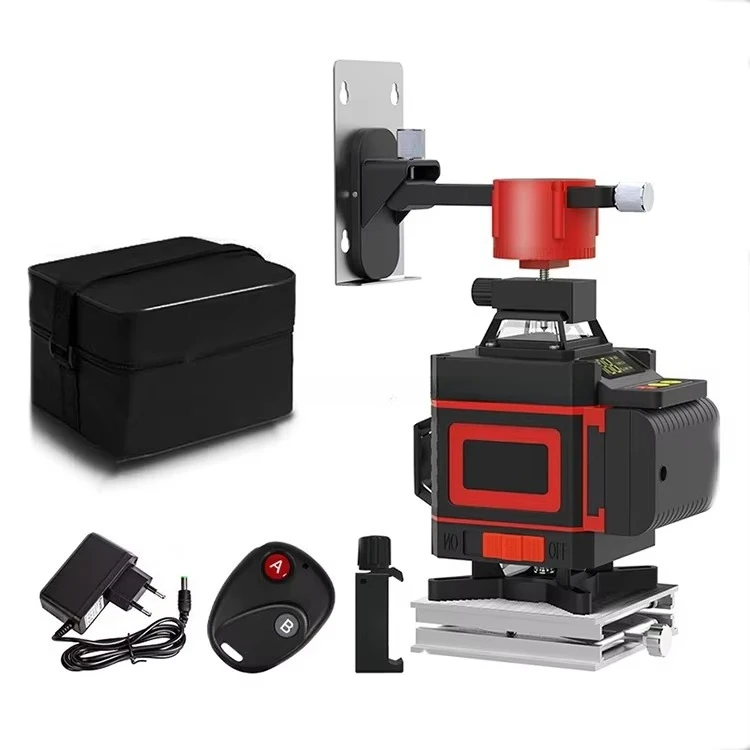 High Quality Measuring Tools Green Beam Self-leveling Cross Horizontal Vertical 16 Lines 4D Wall Sticking Instrument Laser Level