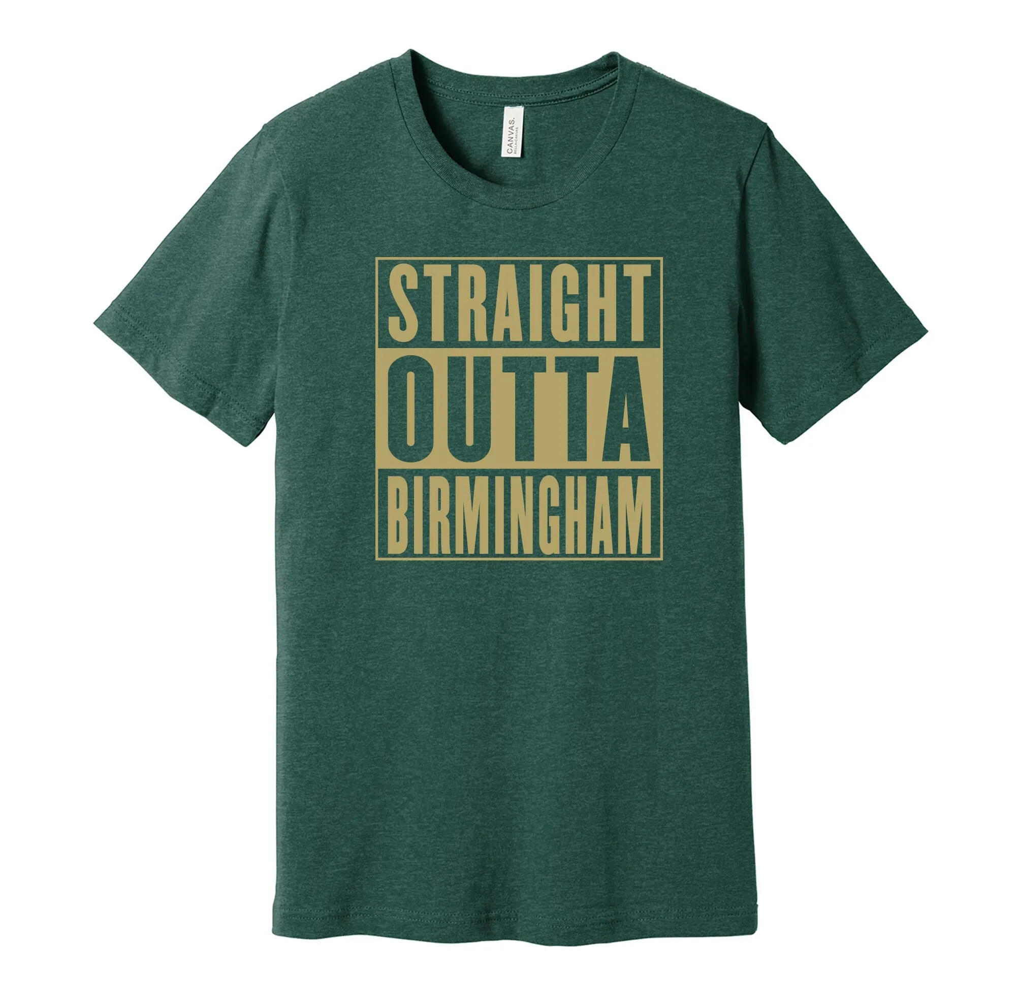 Straight Outta Birmingham Hip Hop Parody T Shirt Green Tan Sports Fan Local Love S M L Xl Xxl 3Xl Multiple Color Choices