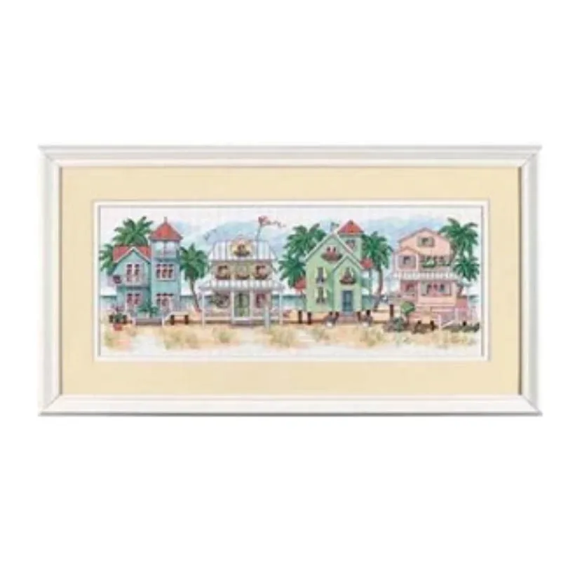 M cross stitch kits Lovely Counted Cross Stitch Kit Seaside Cottages Cabin Chalet Cottage Village Home Town City House dim 13726