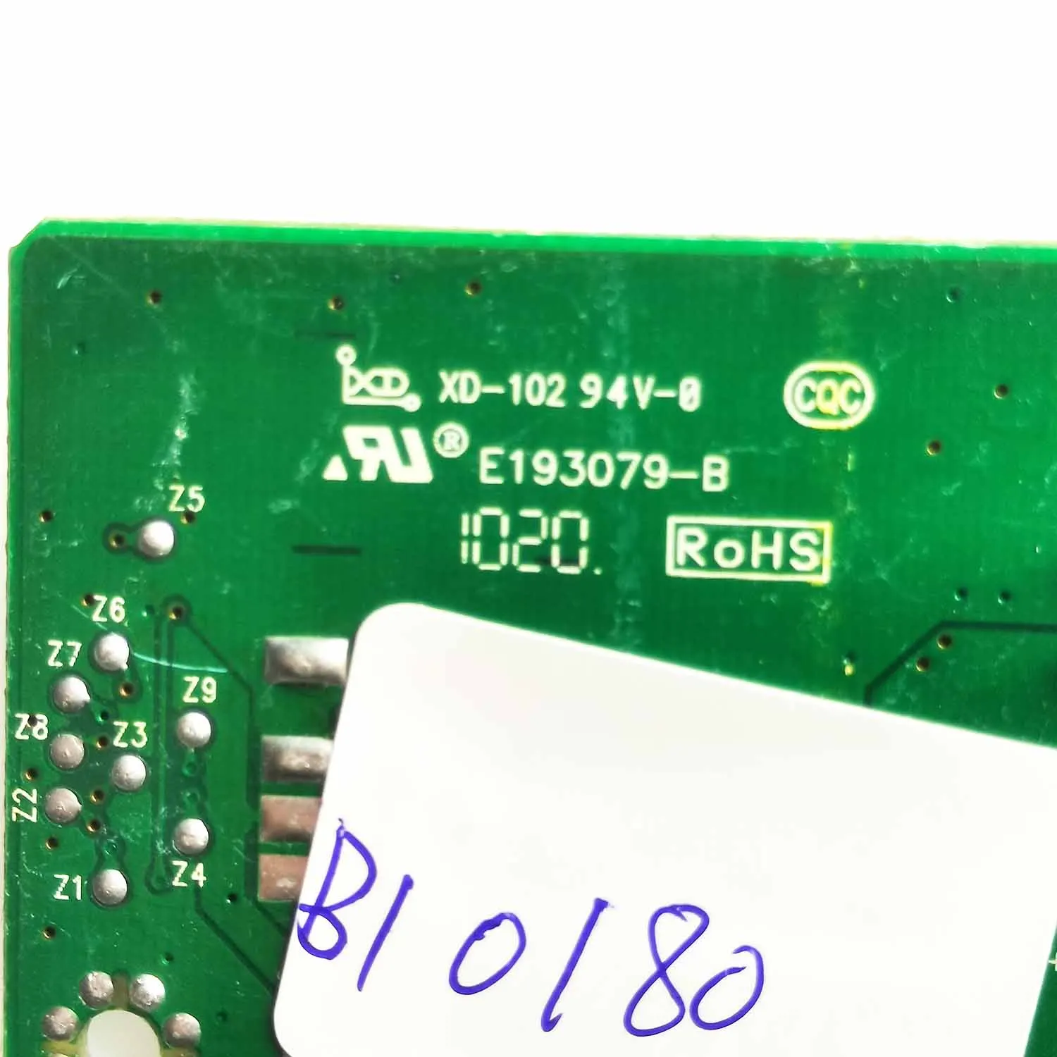 Tira de LED de alto voltaje, E193079-B, placa de corriente constante 40-RQ2410-DRD2XG, XD-102