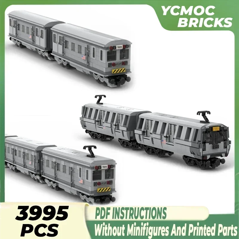 Moc Bausteine Amerika Stadt Zug Modell U-bahn New York Technologie Modulare Blöcke Geschenk Weihnachten Spielzeug DIY Sets Montage