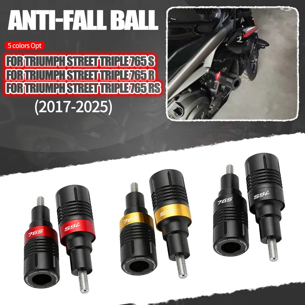 

2025 Frame Slider Crash Protector For Triumph STREET TRIPLE 765 S R RS 765R 765RS 2017-2024 Falling Protection Bobbins Pad
